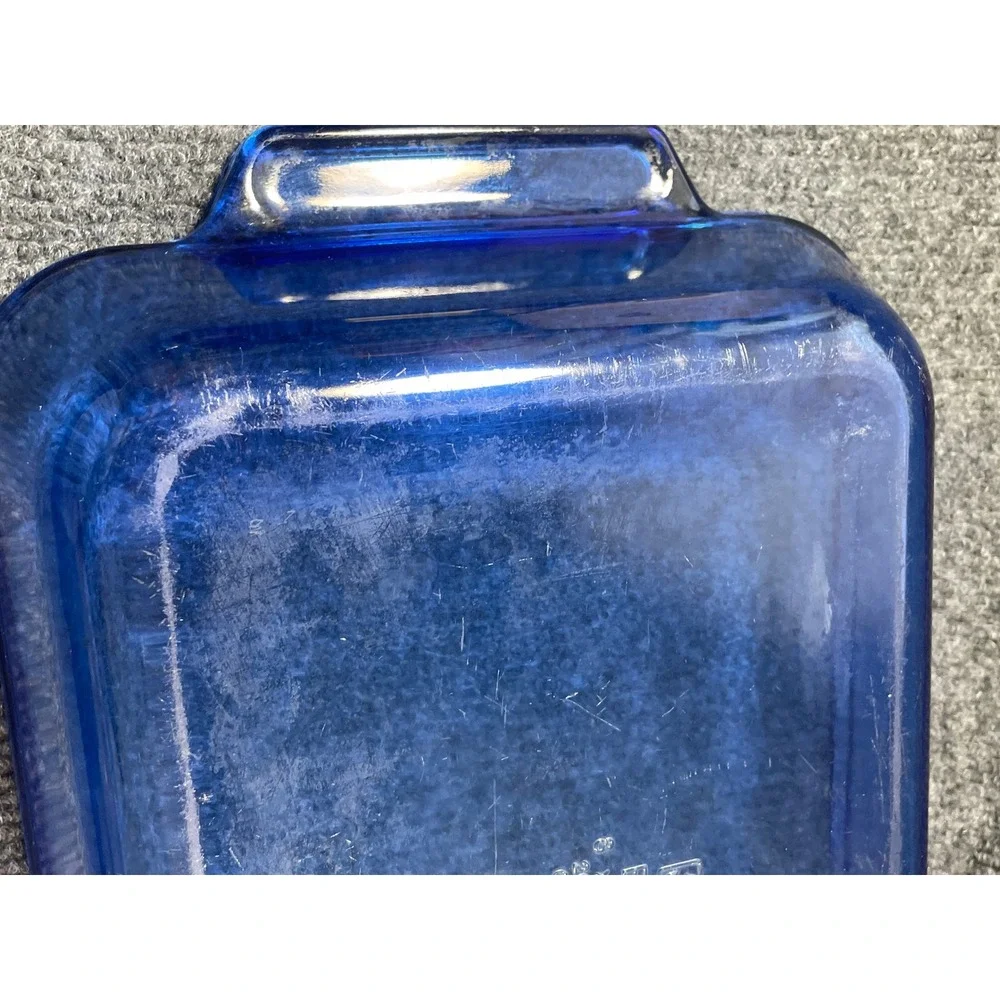 Anchor Hocking Cobalt Blue Glass Baking Dish 2 Quart Rectangular 8x11.5x2 USA